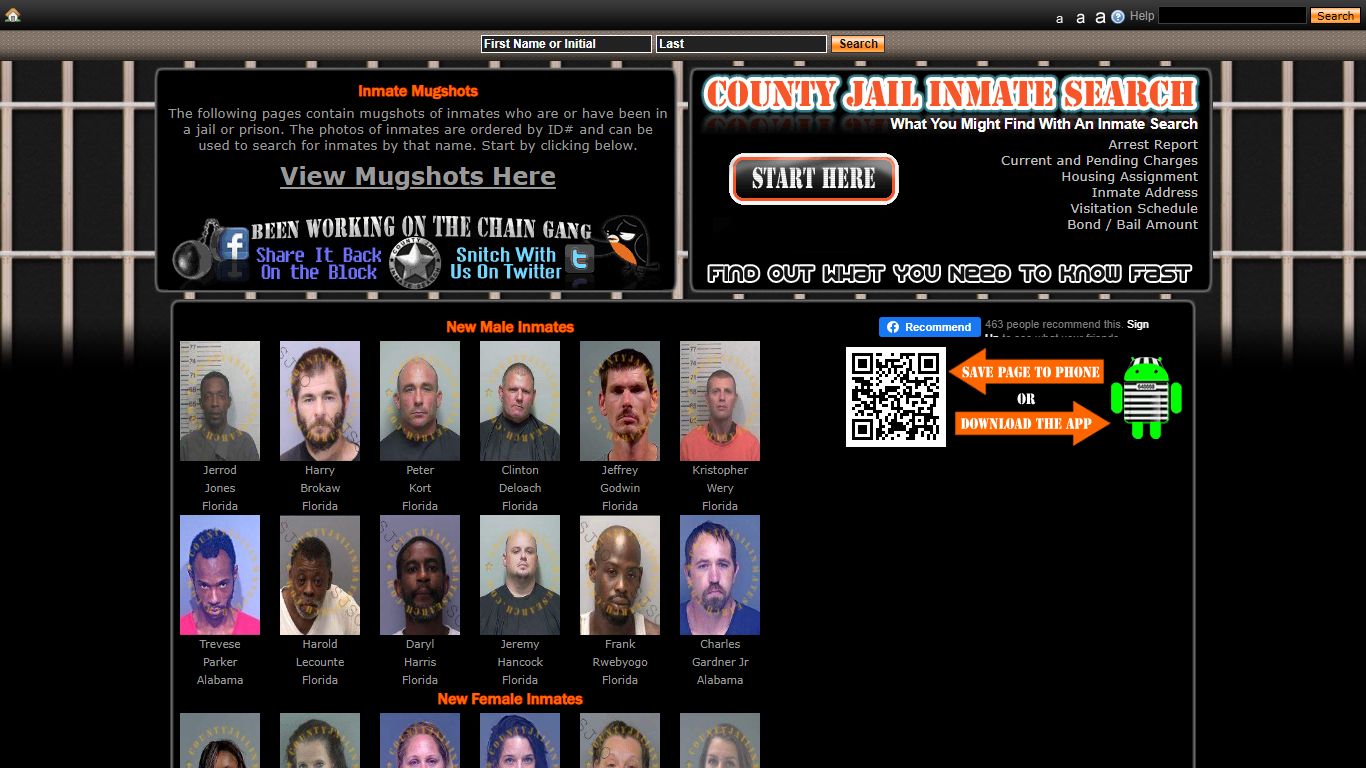 Recent Arrest Mugshots And Inmate Search - County Jail Inmate Search